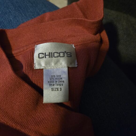 Chico’s Rust Silk Blend Scoop Neck Tank Size 3 XL - Picture 4 of 8